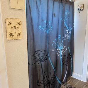 Interdesign Shower Curtain Thistle Gray/Blue